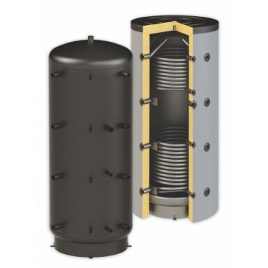 Akumuliacinė talpa Sun System PBM 1000 su 2 gyvatukais, 1000 l Akumuliacinė talpa Sun System PBM 1000 su 2 gyvatukais, 1000 l