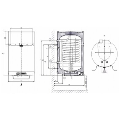Drazice OKC 100/1m²  kombinuotas vandens šildytuvas 1