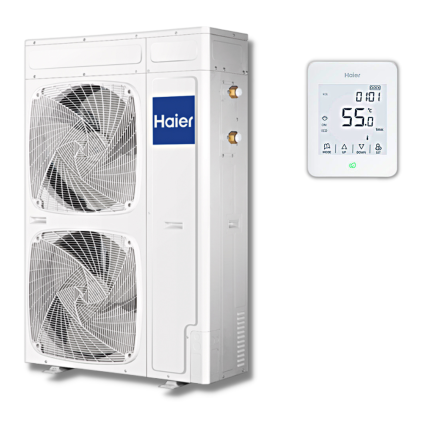 Haier šilumos siurblys oras/vanduo monoblokas AU112FYCRA(HW) su valdymo pultu 11,0kW Haier šilumos siurblys oras/vanduo monoblokas AU112FYCRA(HW) su valdymo pultu 11,0kW