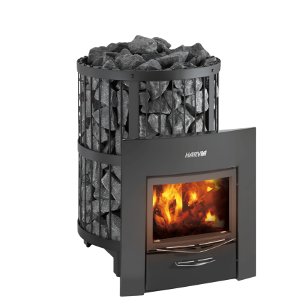 HARVIA Legend 240 DUO Black malkinė pirties krosnelė HARVIA Legend 240 DUO Black malkinė pirties krosnelė