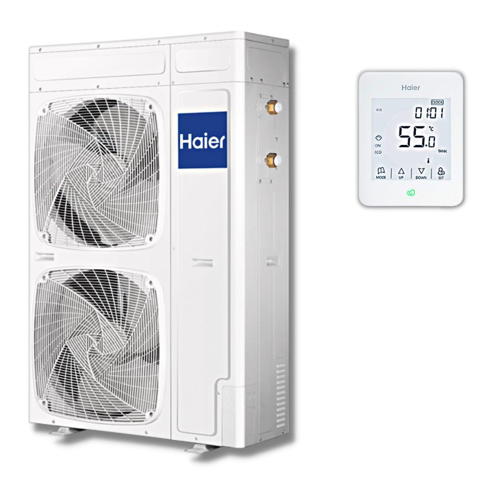 Haier šilumos siurblys oras/vanduo monoblokas AU162FYCRA(HW) su valdymo pultu 16,0kW Haier šilumos siurblys oras/vanduo monoblokas AU162FYCRA(HW) su valdymo pultu 16,0kW