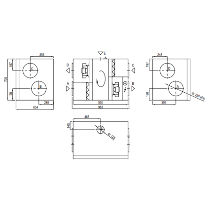 Komfovent Domekt R 700 H HE rekuperatorius C6M 1 Komfovent Domekt R 700 H HE rekuperatorius C6M 1
