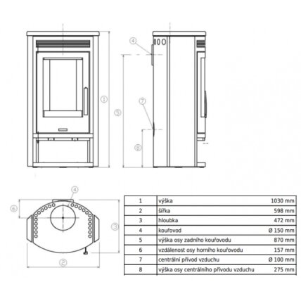 Krosnelė ABX ARKTIS 6, su nerūdijančio plieno apdaila, 6,5kW 1