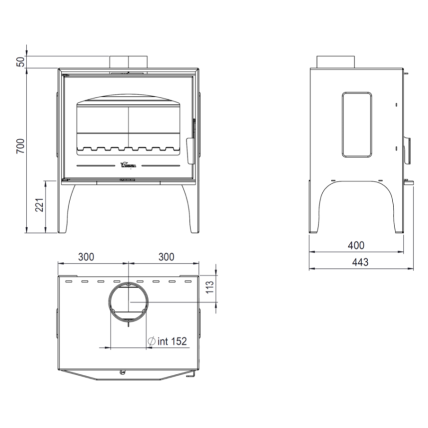 Plieninė krosnelė Lacunza Calpe 12kW 1 Plieninė krosnelė Lacunza Calpe 12kW 1