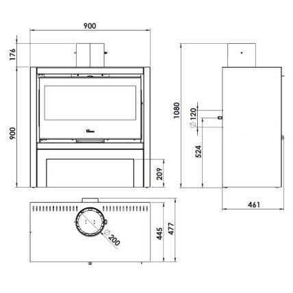 Plieninė krosnelė Lacunza Paltinum 800 12,5kW 1