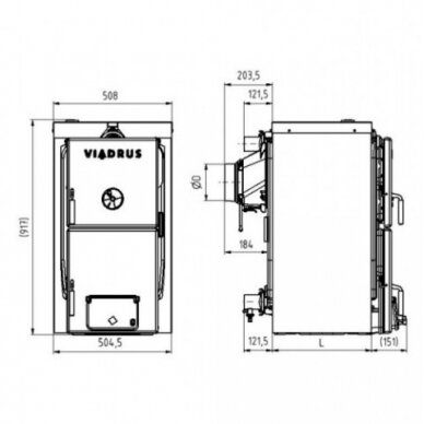 VIADRUS Basic U22 - 4 (20-23 kW) kieto kuro katilas 1